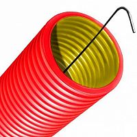 Труба гибкая двустенная для кабельной канализации д.125мм, цвет красный, в бухте 50м., с протяжкой | код. 12191250 |  DKC